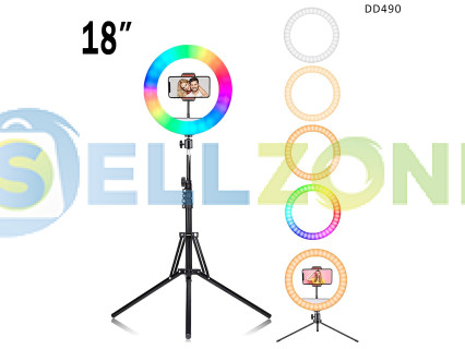 RGB φωτισμός LED Ring light 18 ιντσών με βάση - DD490